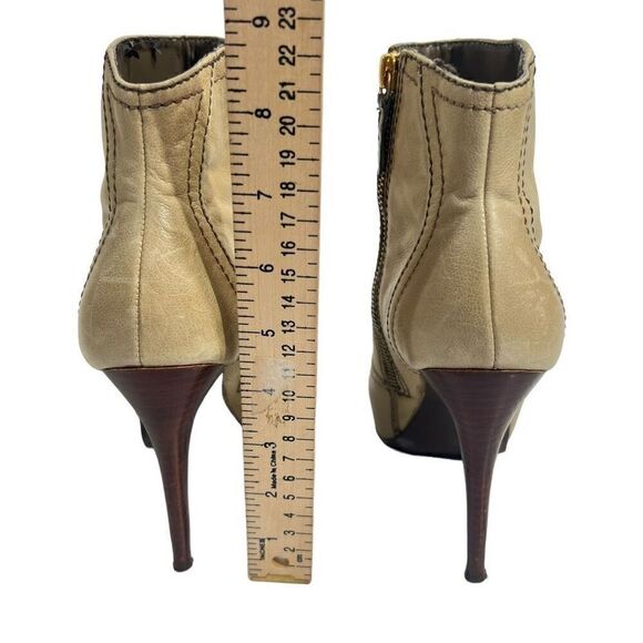 Jessica Simpson 6B Women's Tan Leather Heeled Open-Toe Ankle Boot Size 6B - Picture 5 of 9